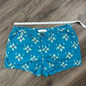 Route 66 Teal and Yellow Patterned Women's Shorts